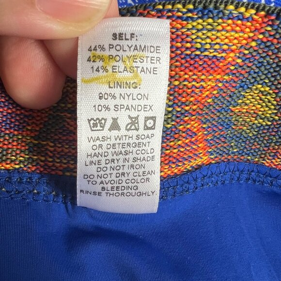 WET Swimwear Halter One Piece Swimsuit Size S Cobalt Aztec Plunging Neckline NWT - Picture 10 of 10